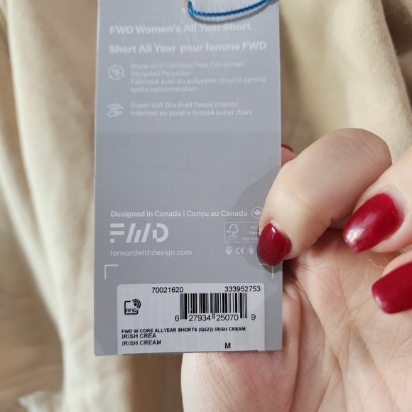 FWD Forward With Design Core All Year Shorts Irish Cream Tan nwt - Picture 6 of 7